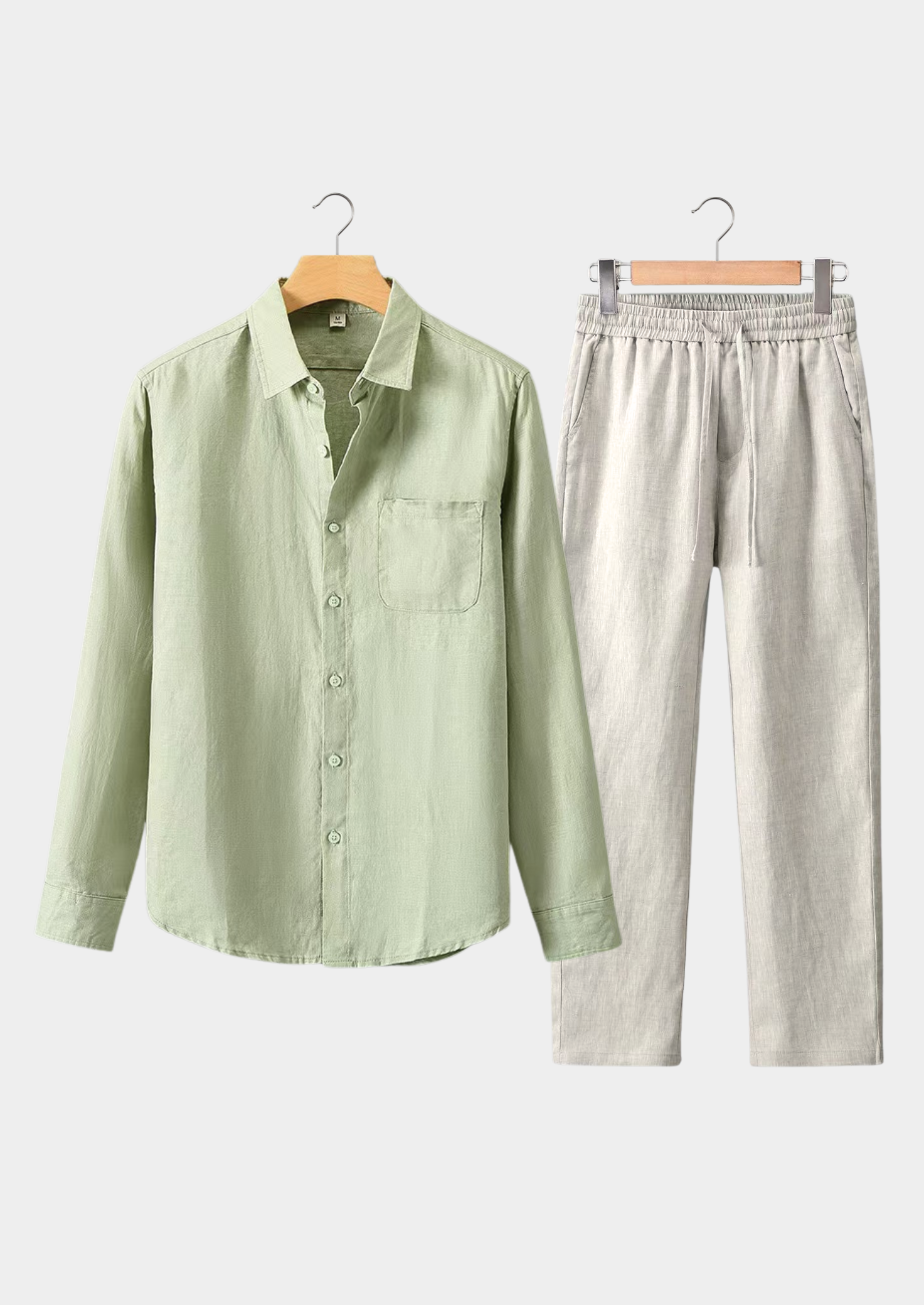 The Estate Dolcevita Longsleeve Summer Set - Mint Green/Beige