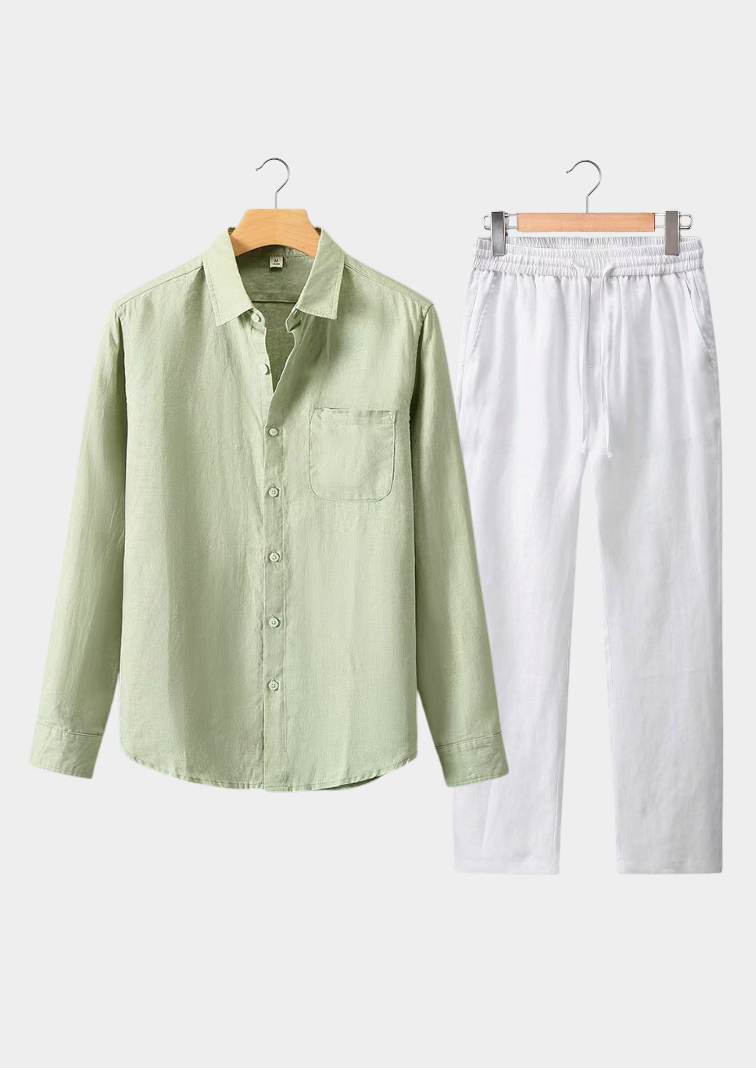 The Estate Dolcevita Longsleeve Summer Set - Mint Green/White