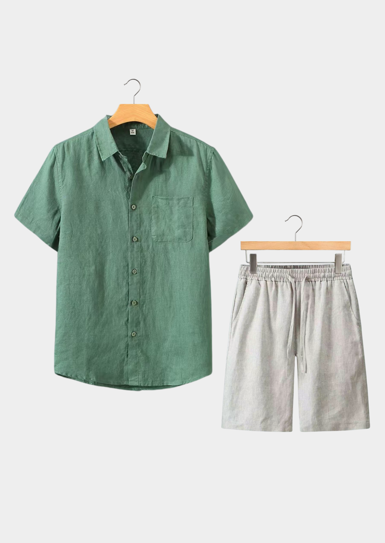 The Estate Dolcevita Shortsleeve Summer Set - Green/Beige