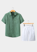 The Estate Dolcevita Shortsleeve Summer Set - Green/White