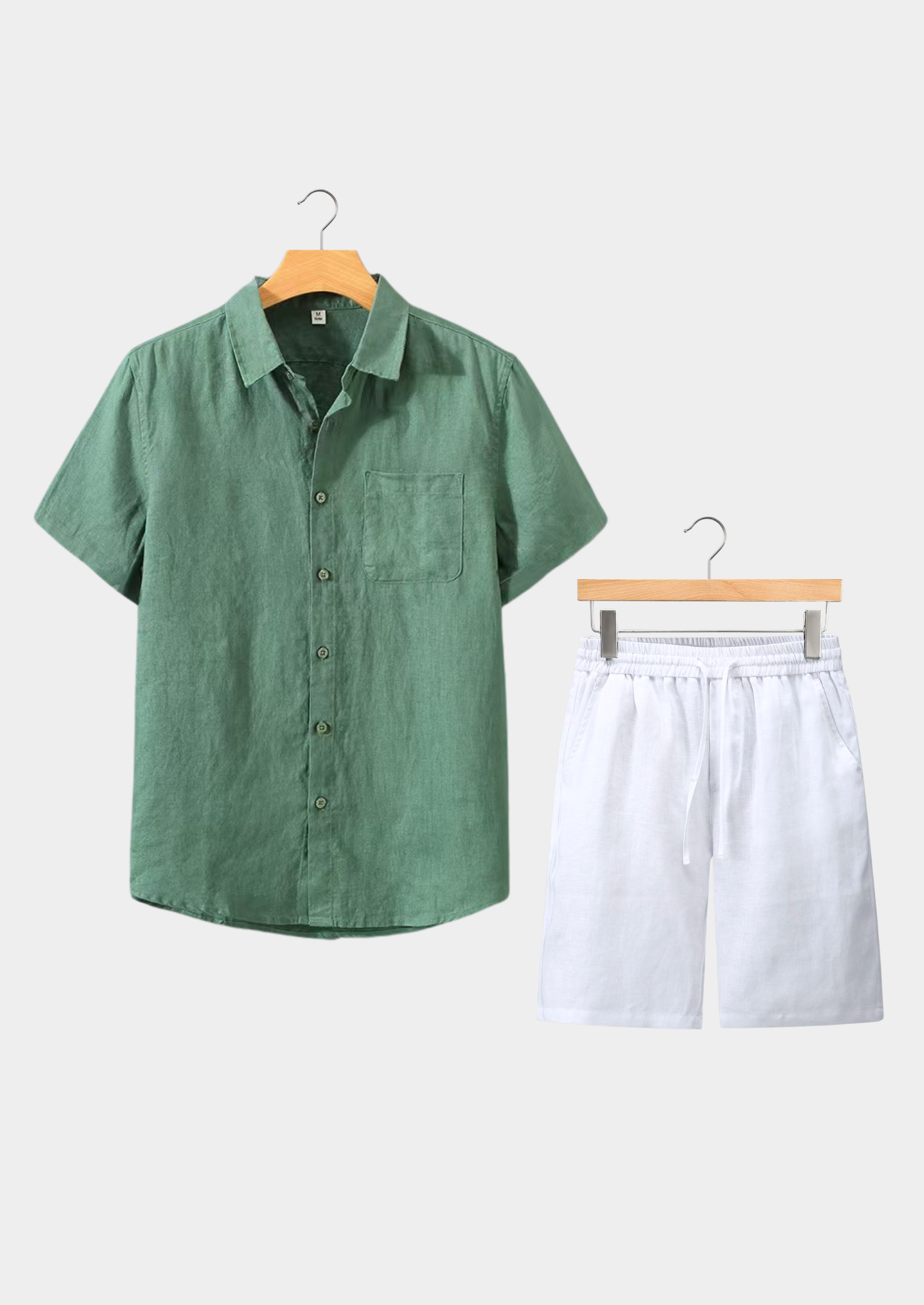 The Estate Dolcevita Shortsleeve Summer Set - Green/White