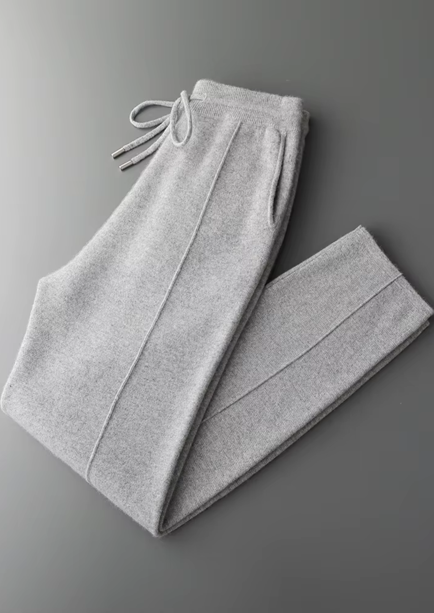 PURE EXTRA-FINE MERINO WOOL LIGHT GREY FALCONI SET