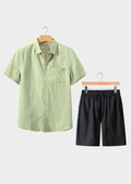 The Estate Dolcevita Shortsleeve Summer Set - Mint Green/Black