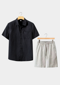 The Estate Dolcevita Shortsleeve Summer Set - Black/Beige