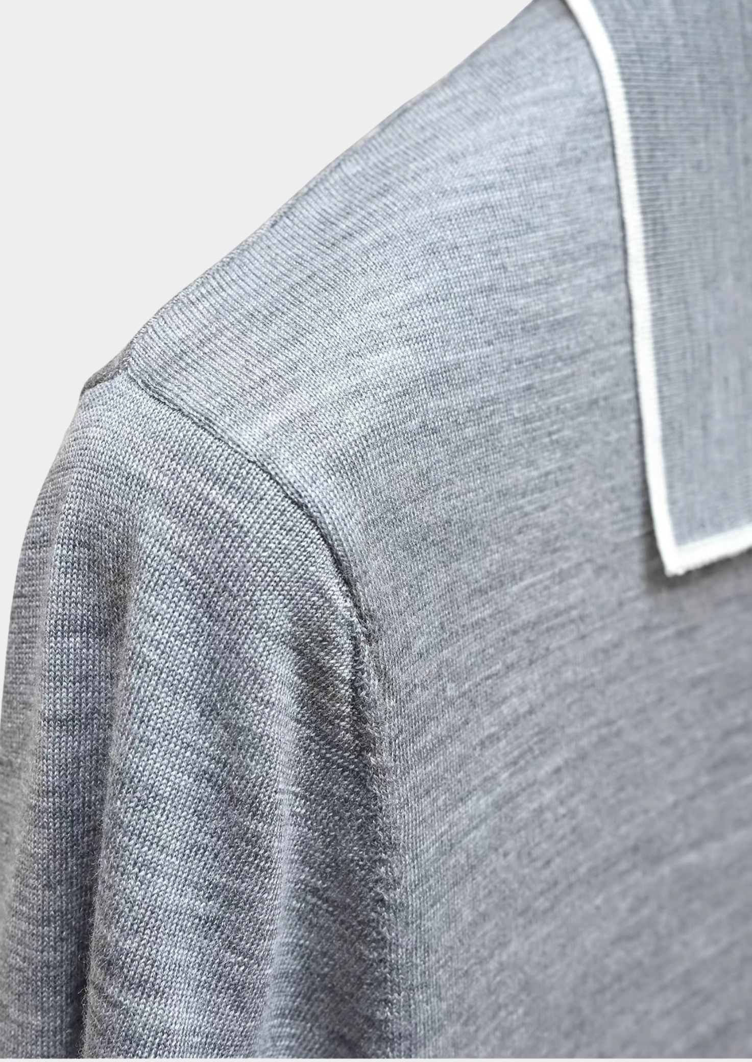 The Heritage Ellis Light Gray Lightweight Polo Shirt