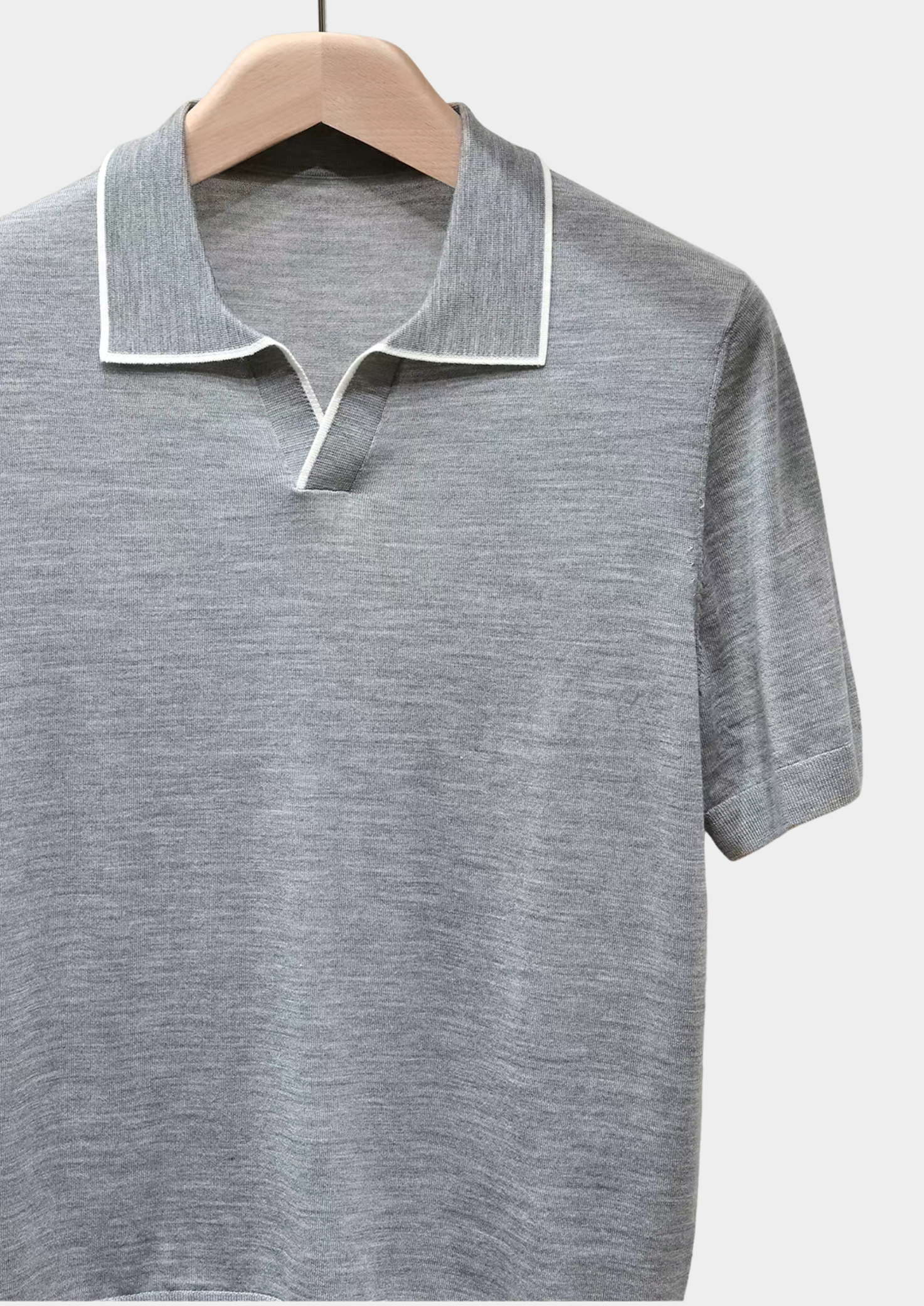 The Heritage Ellis Light Gray Lightweight Polo Shirt
