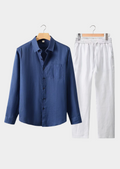 The Estate Dolcevita Longsleeve Summer Set - Navy Blue/White