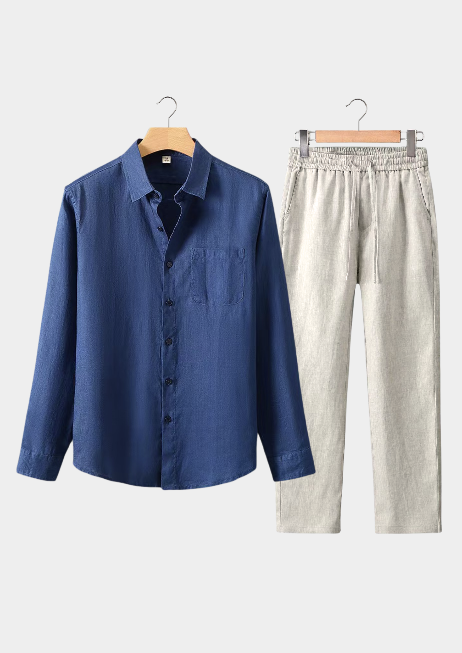 The Estate Dolcevita Longsleeve Summer Set - Navy Blue/Beige