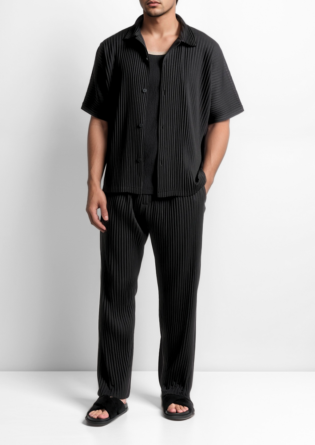 The Estate Black Pleated Summer Set